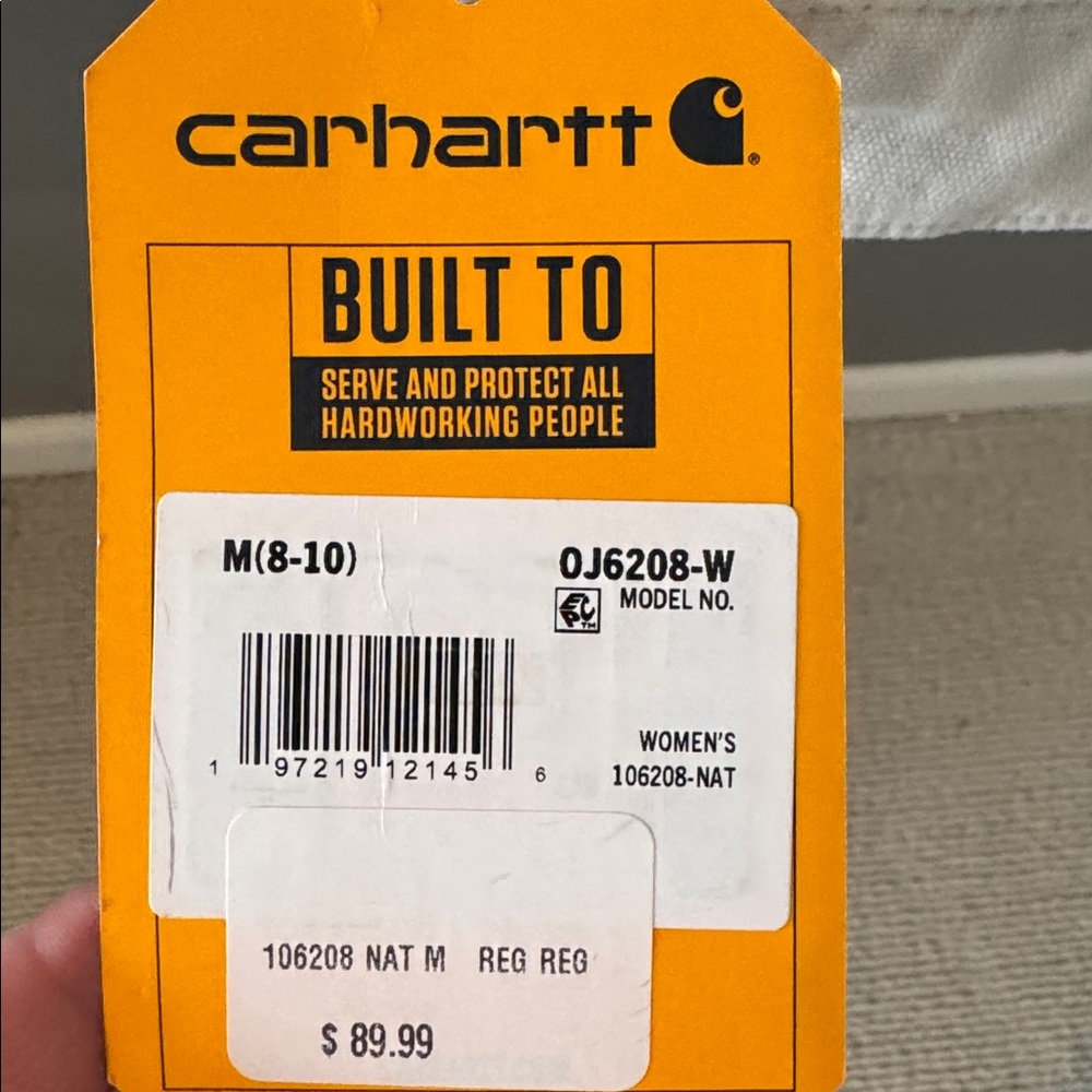 Carhartt Men’s Cream Canvas Jacket with Brown Corduroy Collar - Picture 5 of 5